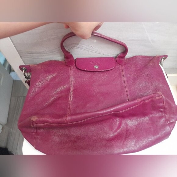 Longchamp - Soft Leather Tote Crossbody Shoulder Bag - Picture 7 of 15